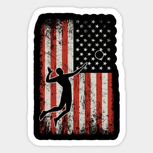 USA Flag Mens Volleyball Sticker